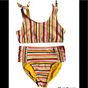 Wonder Nation girls striped swimming suit size 14/16
